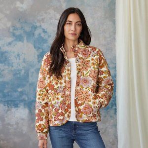 NWT Salt Water Luxe Sundance Garden at Dawn Floral Quilted Jacket Snap